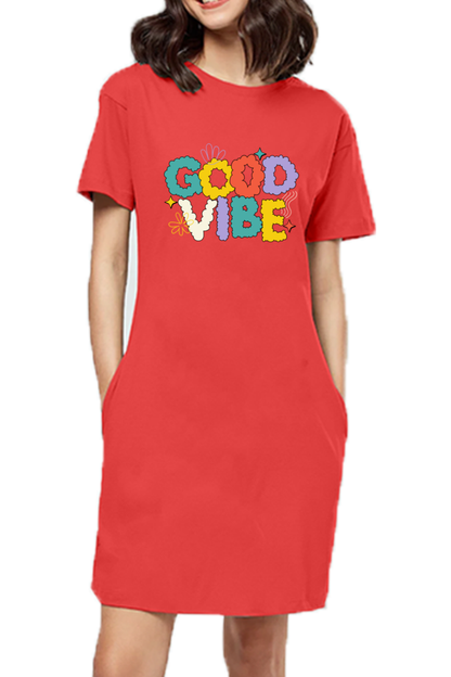 Good Vibes Female T-Shirt Dress