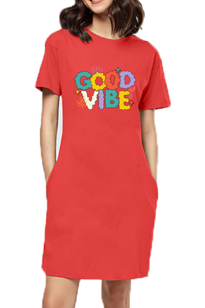 Good Vibes Female T-Shirt Dress