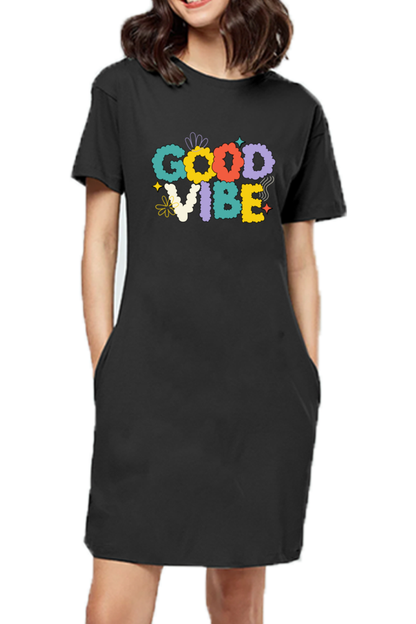 Good Vibes Female T-Shirt Dress