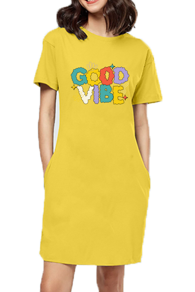 Good Vibes Female T-Shirt Dress